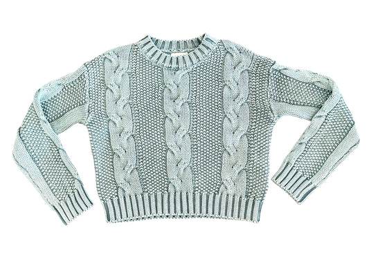 Tenly Knit Crop Sweater - Seafoam