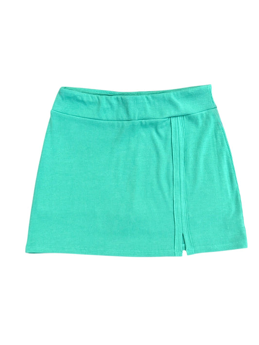 Tenly Rayon Rib Skort- Emerald