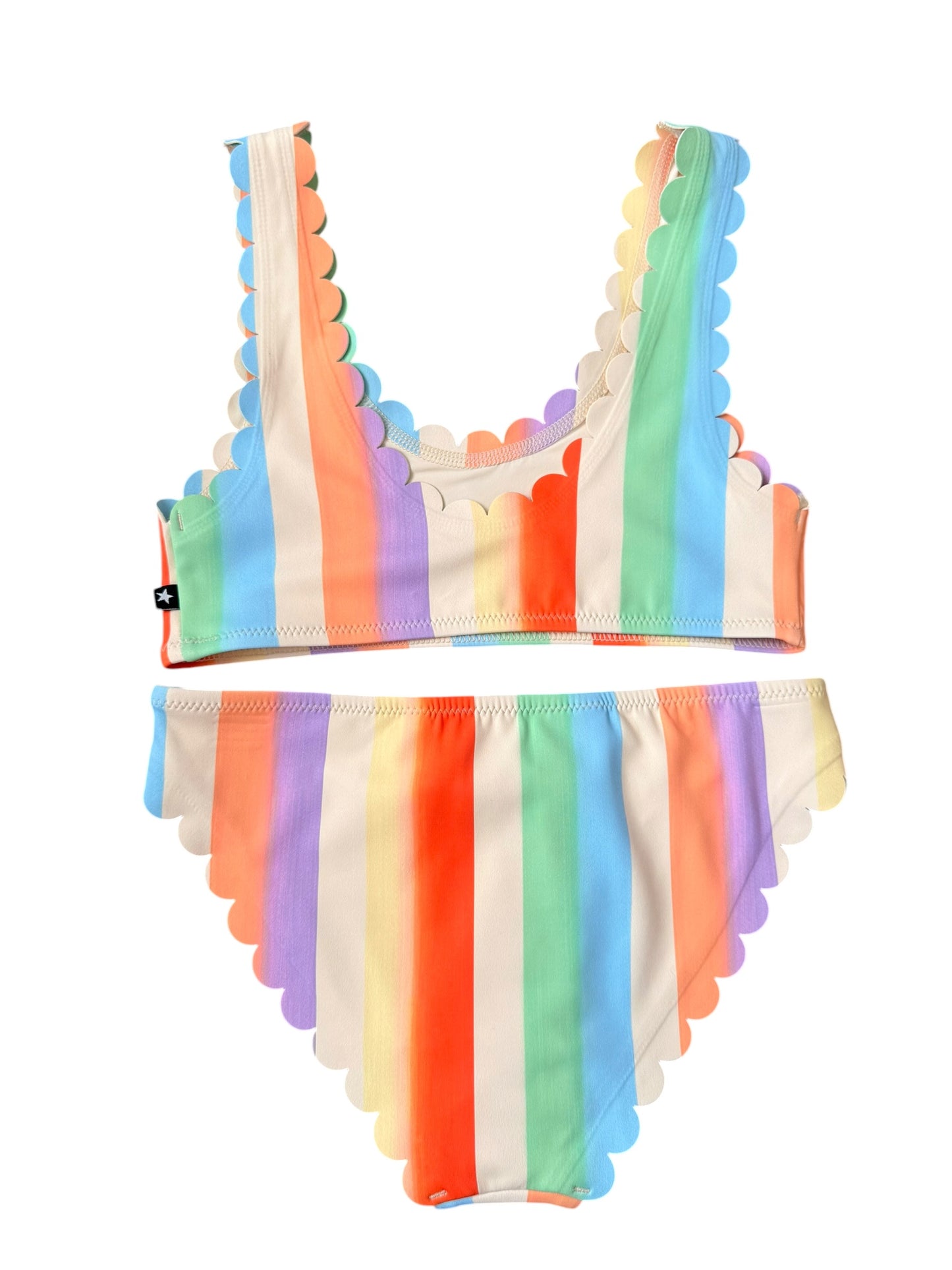 Nolina Scalloped Bikini - Rainbow Paint