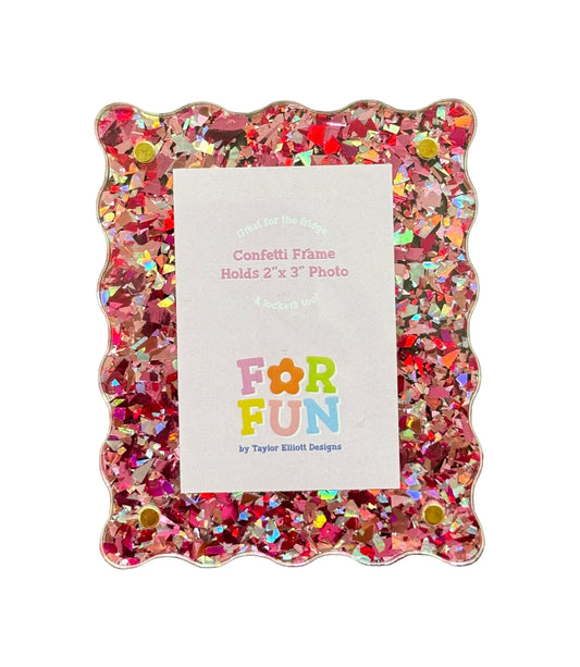 Acrylic Magnetic Frames - Pink Confetti