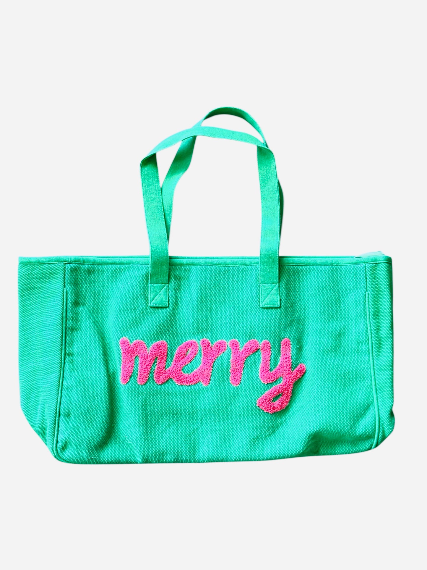 Green and Pink Merry Tote
