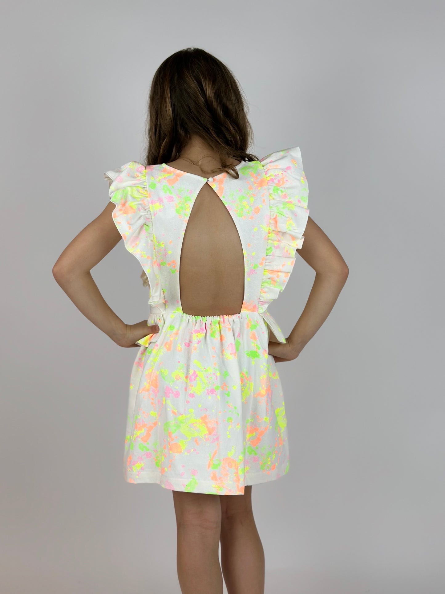 Ruffle Dress - Paint Splatter