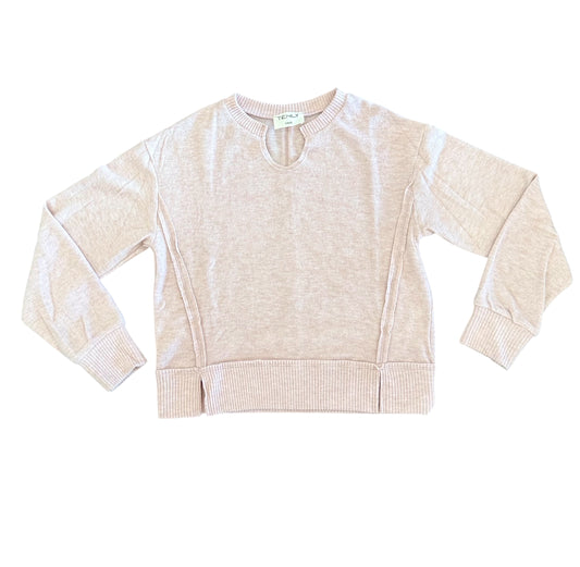 Tenly Hacci Jersey Pullover - Blush Pink