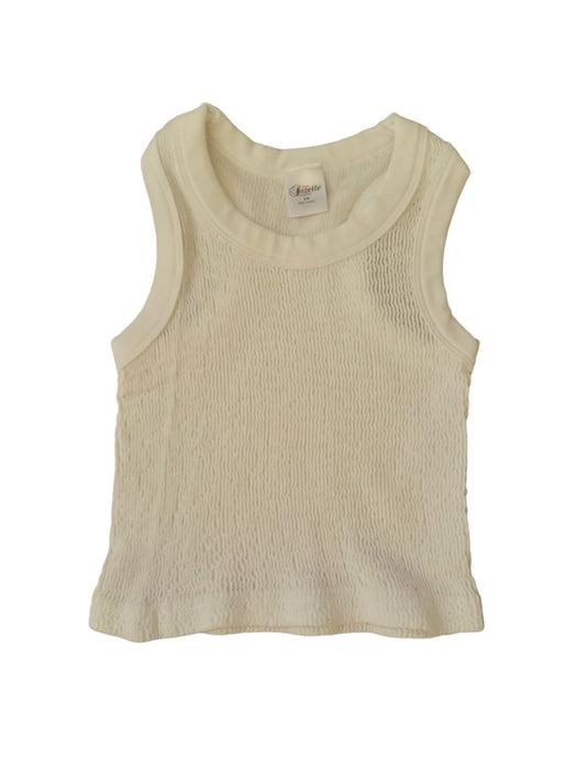 Smocked Crop Tank - White