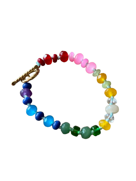 Written in Stone Beaded Bracelet - Youth Rainbow