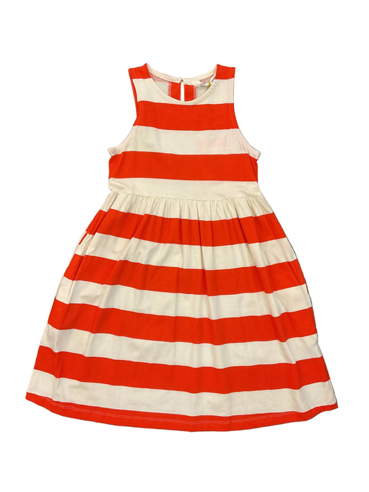 Rugby Print Summer Dress - Orange and Ivory