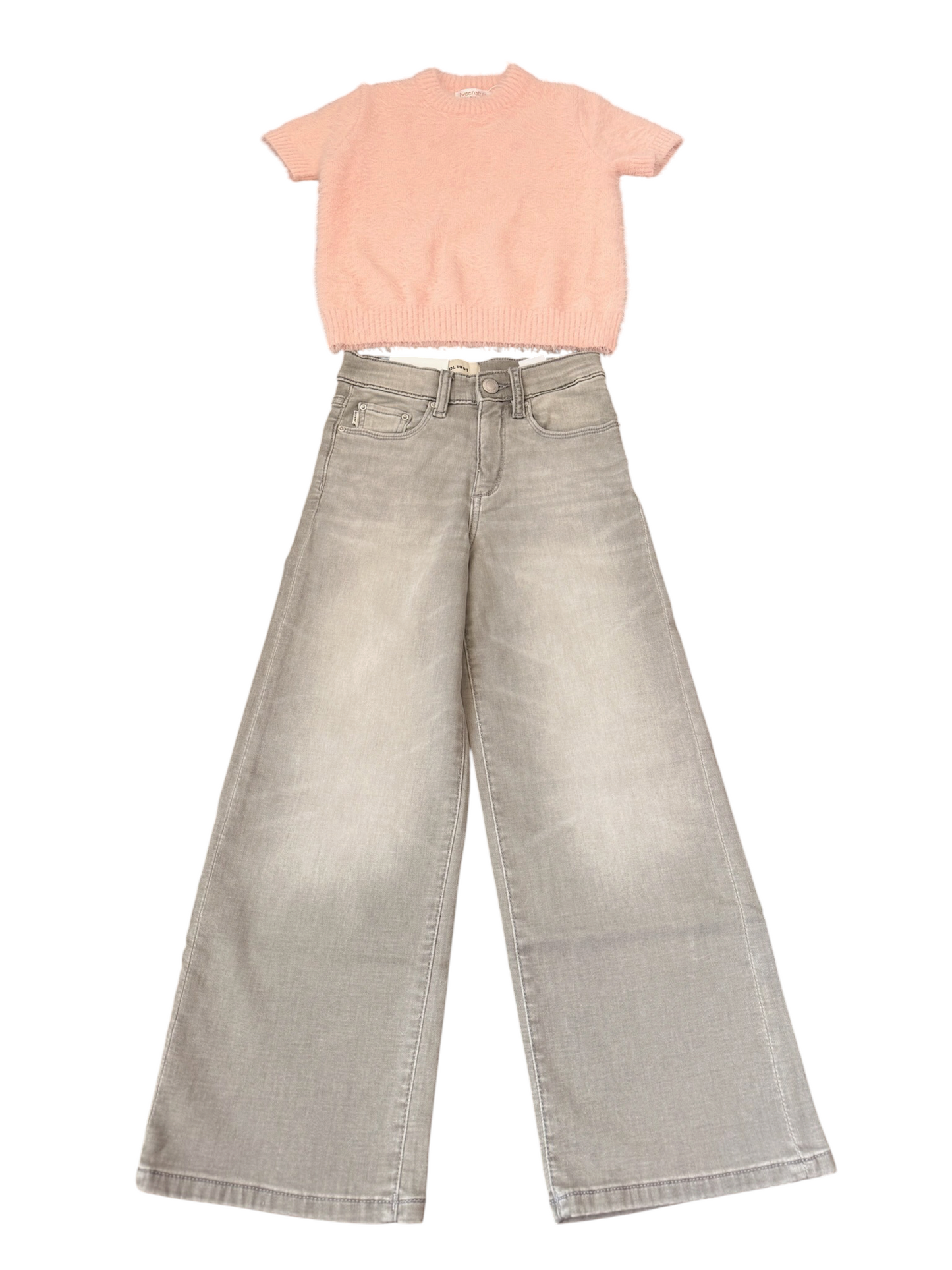 Lily Wide Leg - Washed Grey Knit