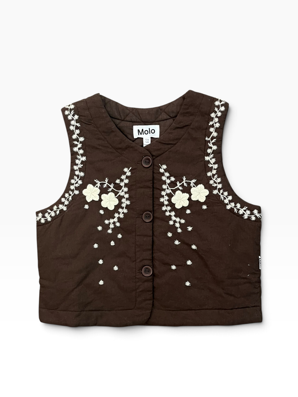 Molo Heather Embroidered Vest - Brown