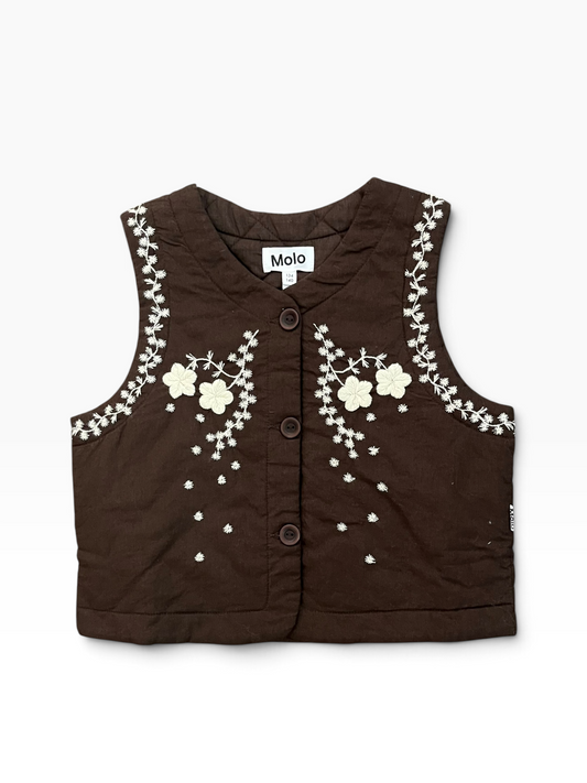 Molo Heather Embroidered Vest - Brown