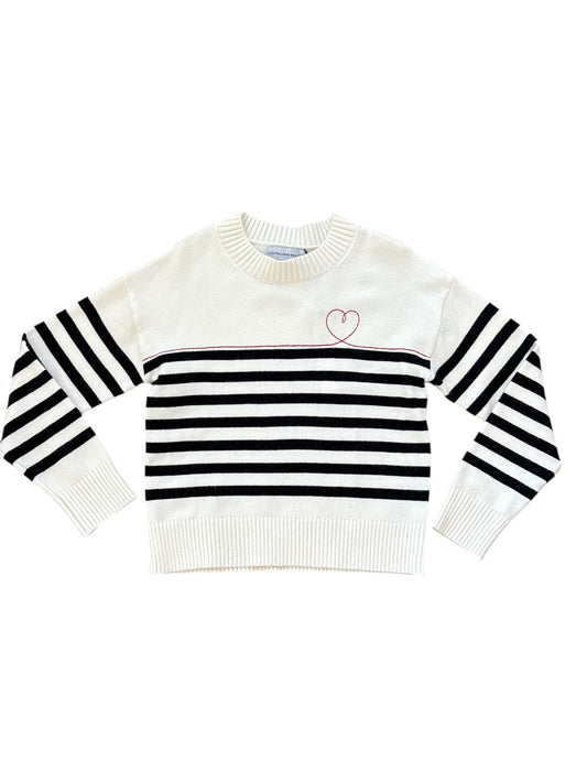 Emily Striped Sweater w/ Embroidered Heart