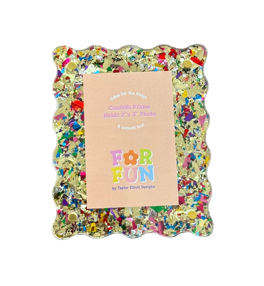 Acrylic Magnetic Frames - Gold Confetti