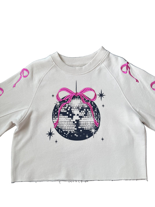 Embroidered Bows & Disco Ball Sweatshirt