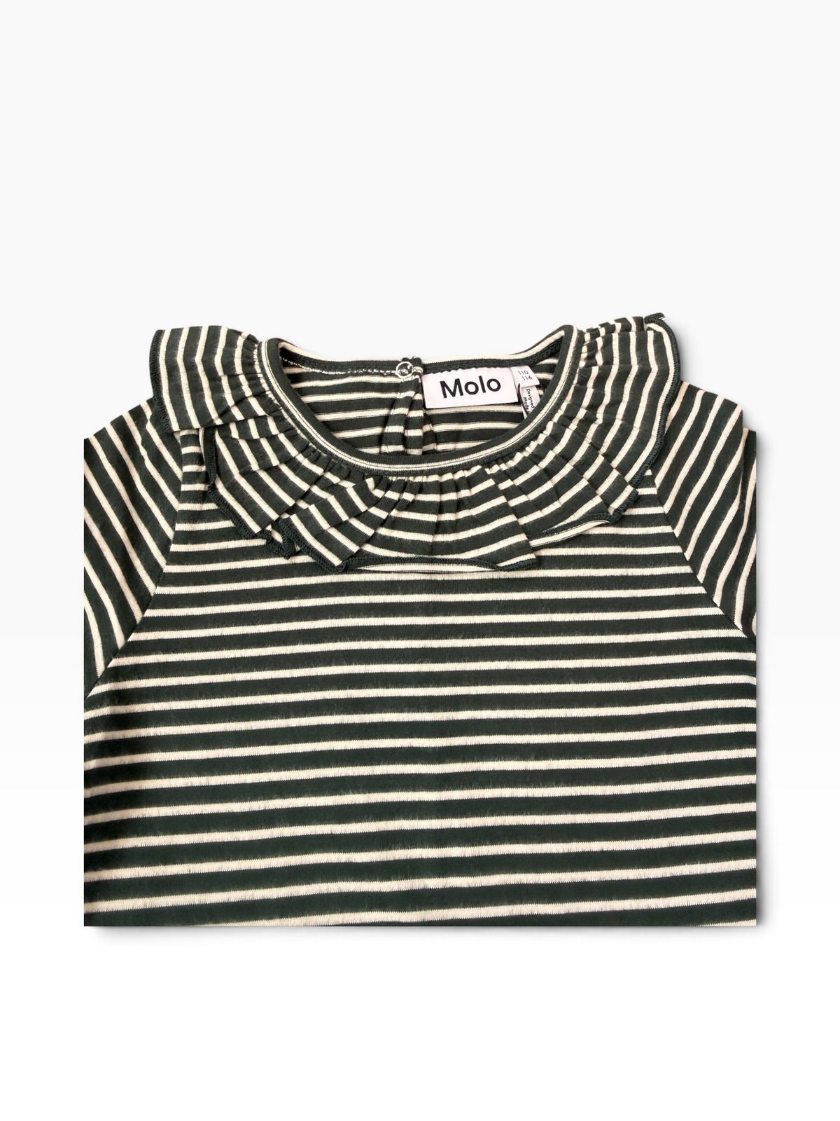 Molo Cybilla Ruffle Collar Striped Dress