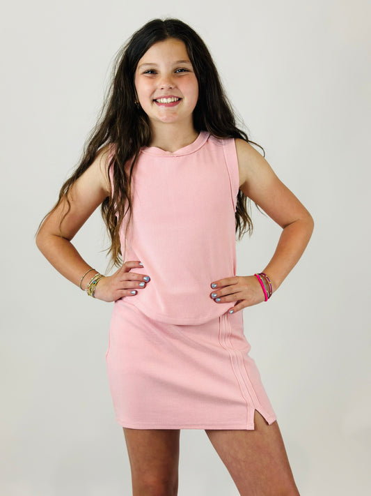 Tenly Rayon Rib Skort- Ballet Pink