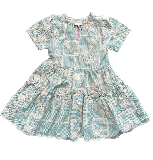 VOY Floral Embroidered Dress - Green