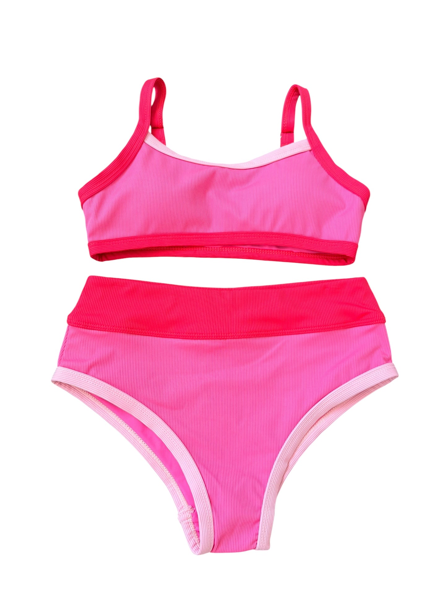 Retro Ringer Bikini - Pink Sunset