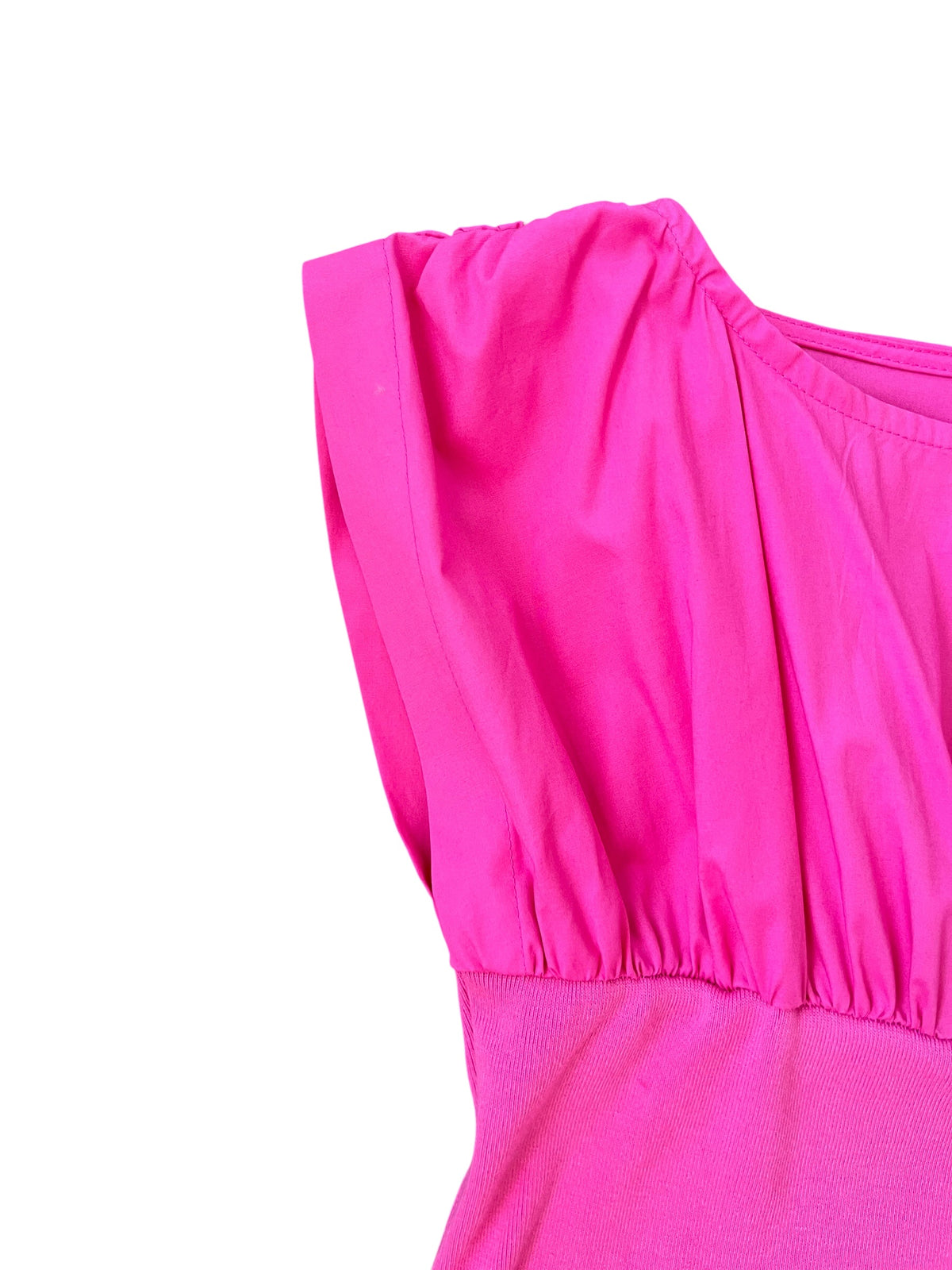 Tenly Poplin Contrast Mini Dress- Hot Pink
