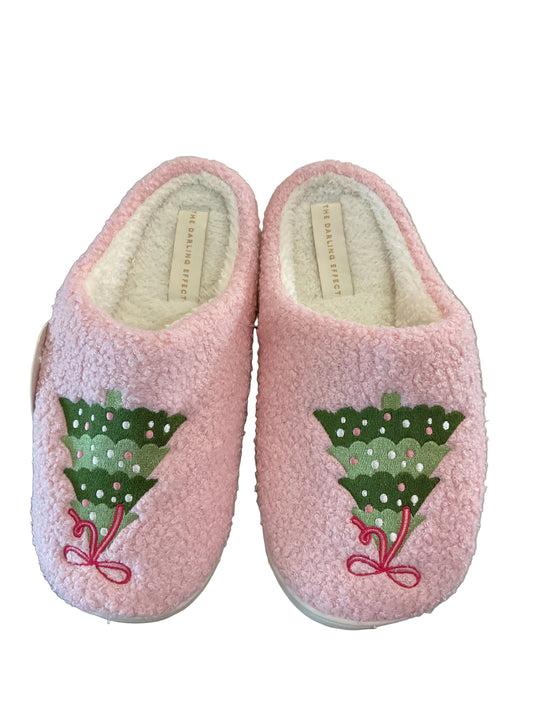 Fuzzy Slippers - Twinkling Trees (Adult Sizing)