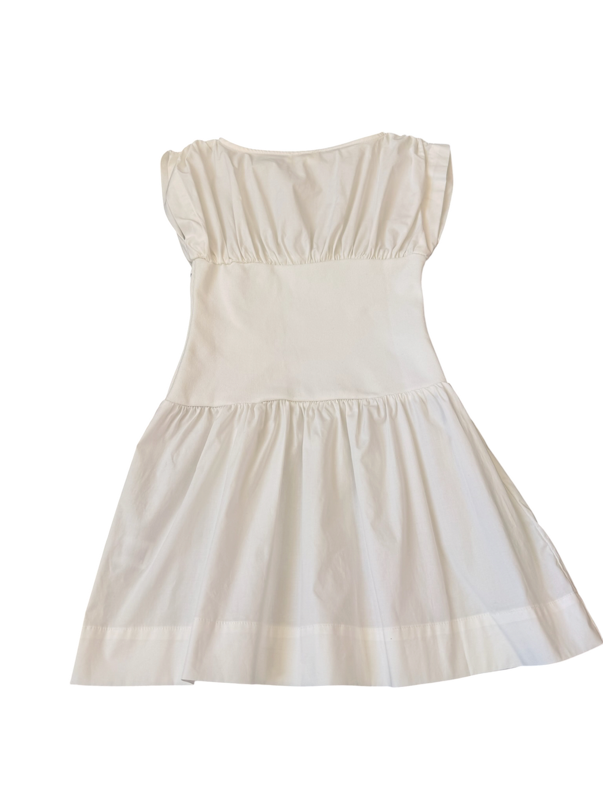 Tenly Poplin Contrast Mini Dress - White