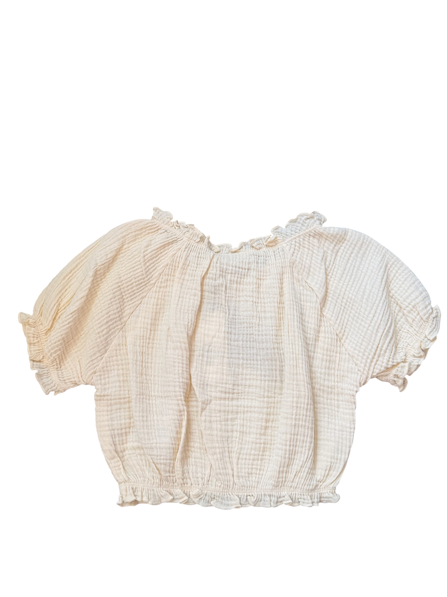 Rafaela Gauze Crop Top - Pearled Ivory