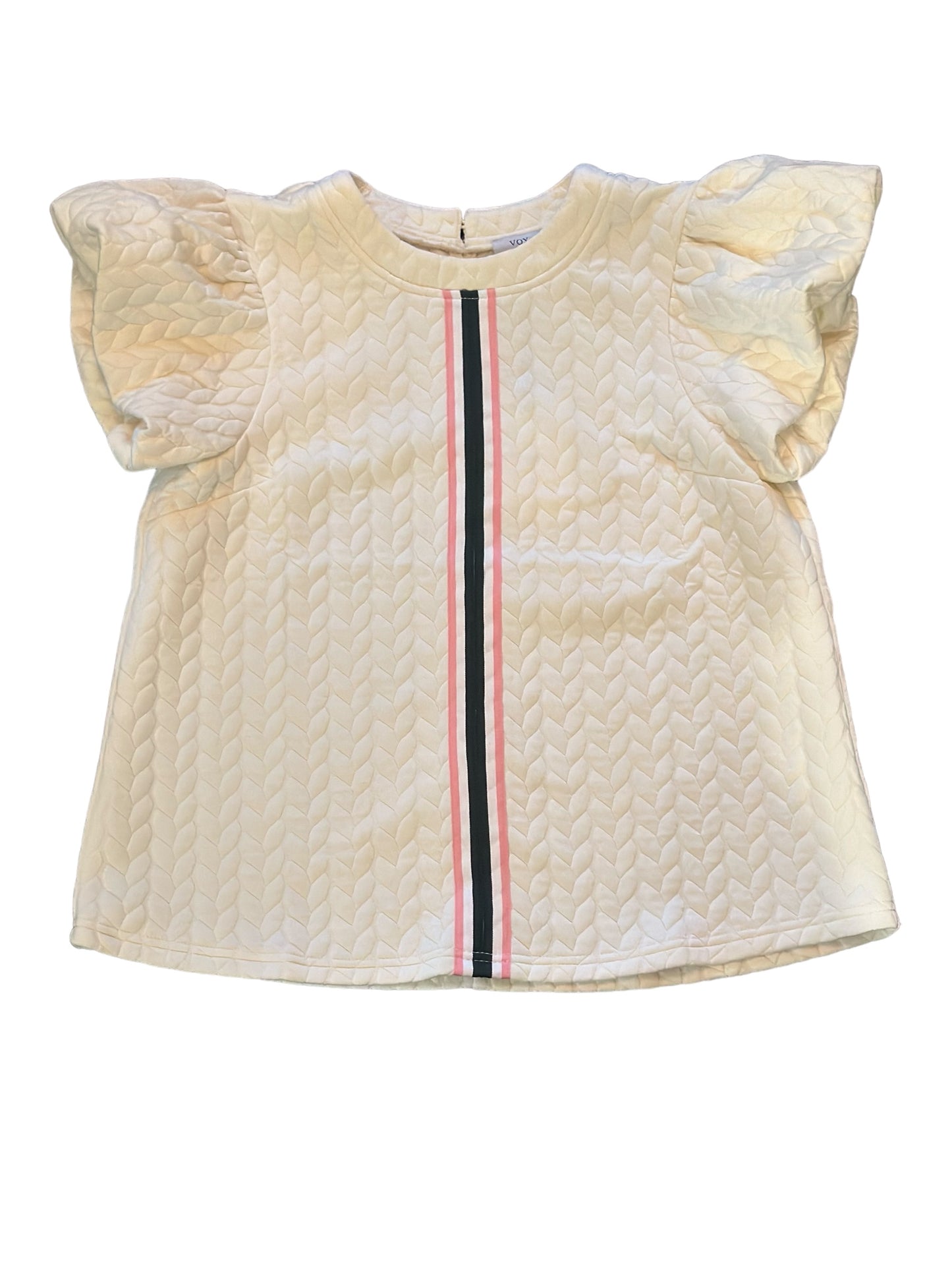 Joy Textured Top - Ivory (Adult Sizing)