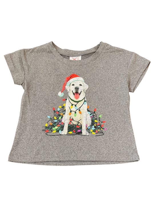 Christmas Pup in Lights Lux Tee