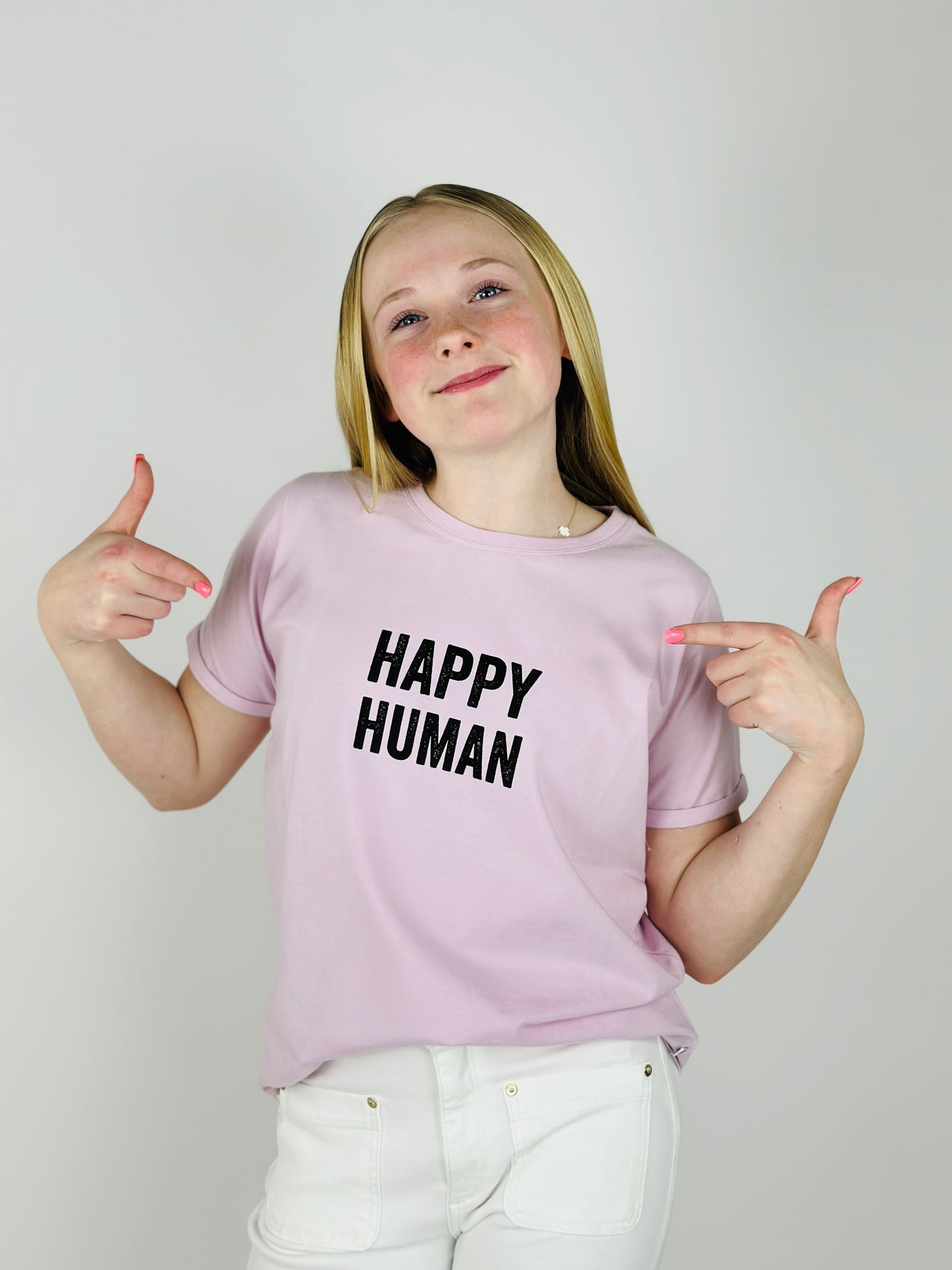 Happy Human Tee - Lavender