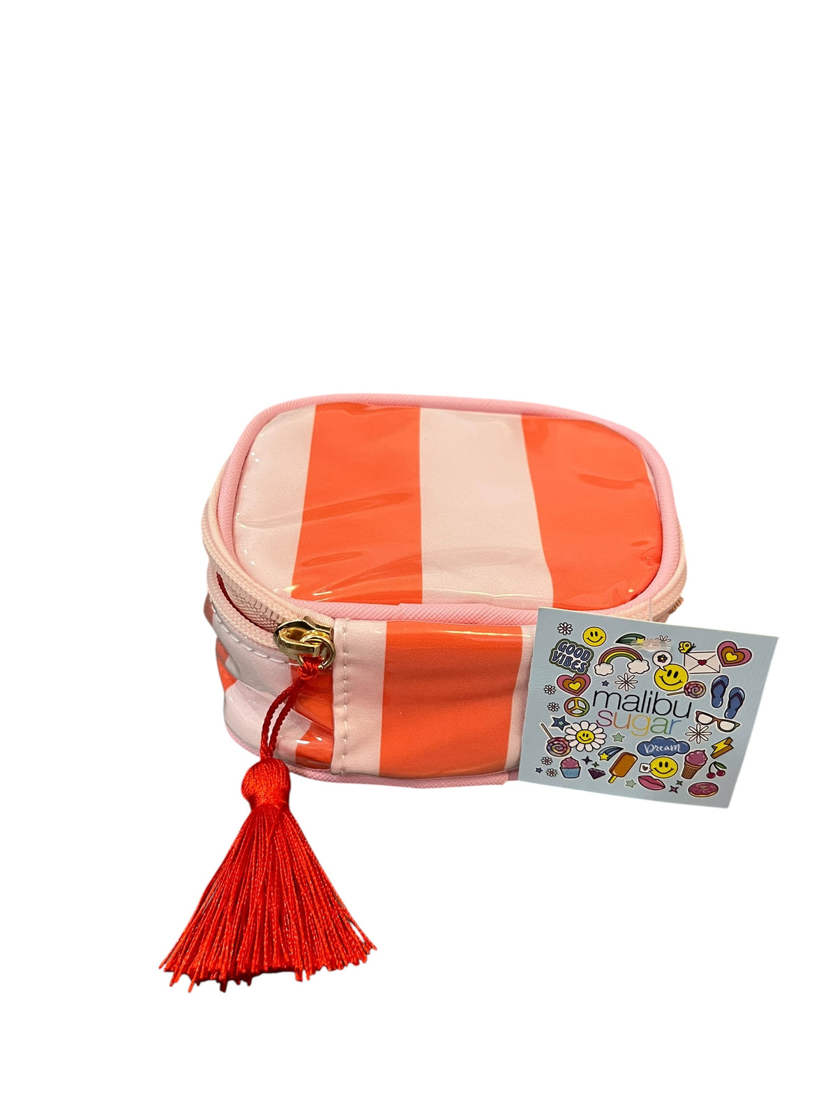 Sweet Stripe Jewelry Case - Orange/Pink