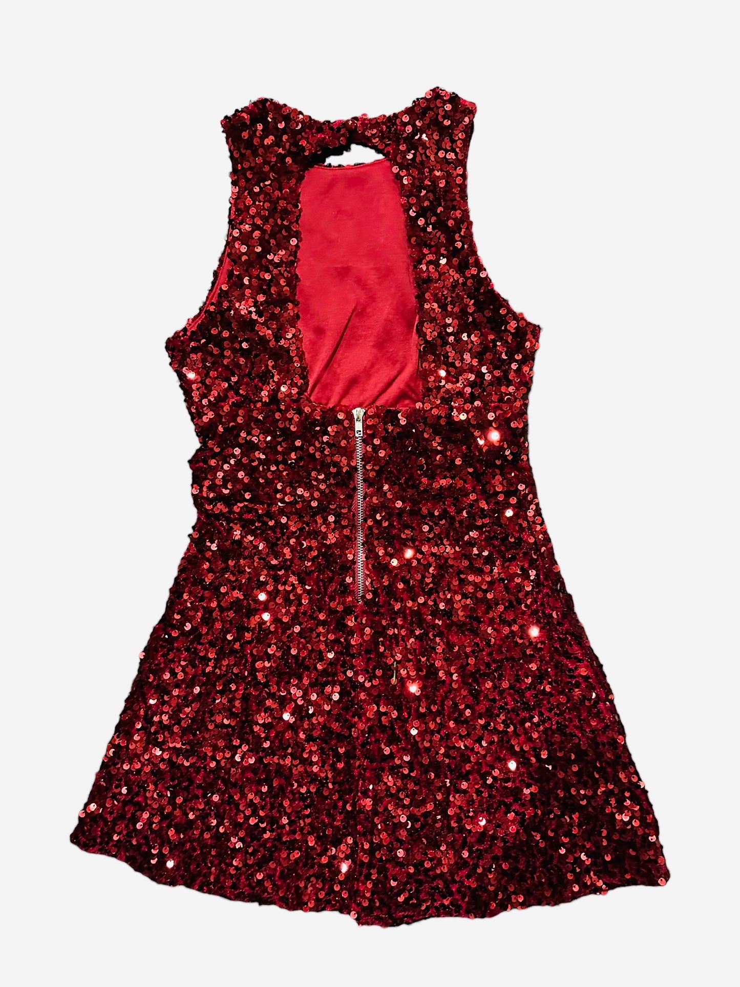 Red Sequin Racer Back Dress