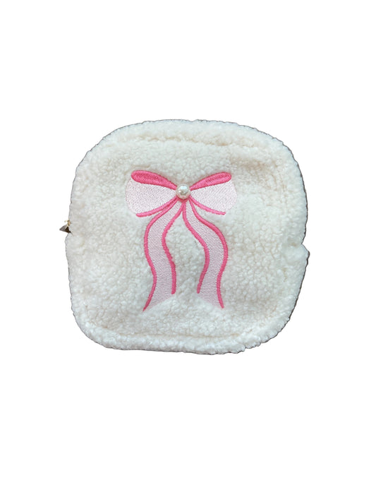 Square Teddy Pouch - Lovely Bow