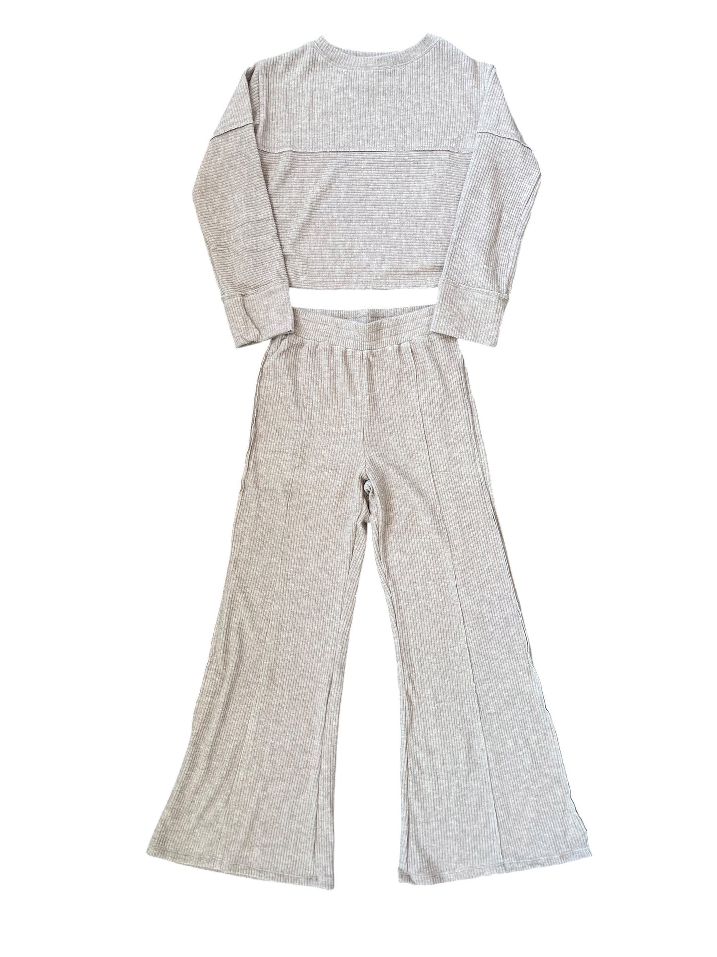 Tenly Hacci Rib Exposed Seam Pant - Nutmeg