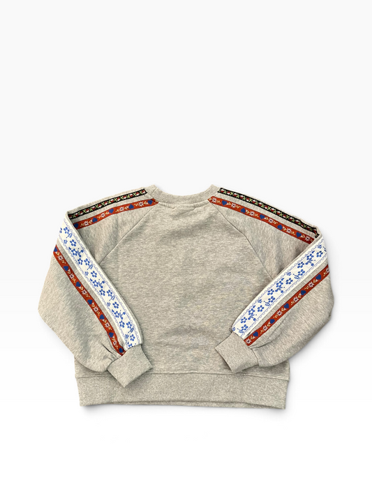 Molo Milou Ribbon Stiped Sweatshirt - Grey