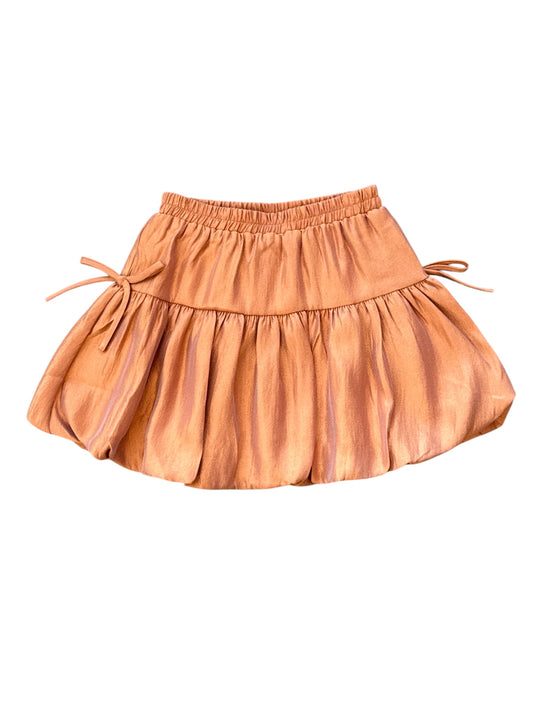 Metallic Bubble Skirt with Bows - Rust