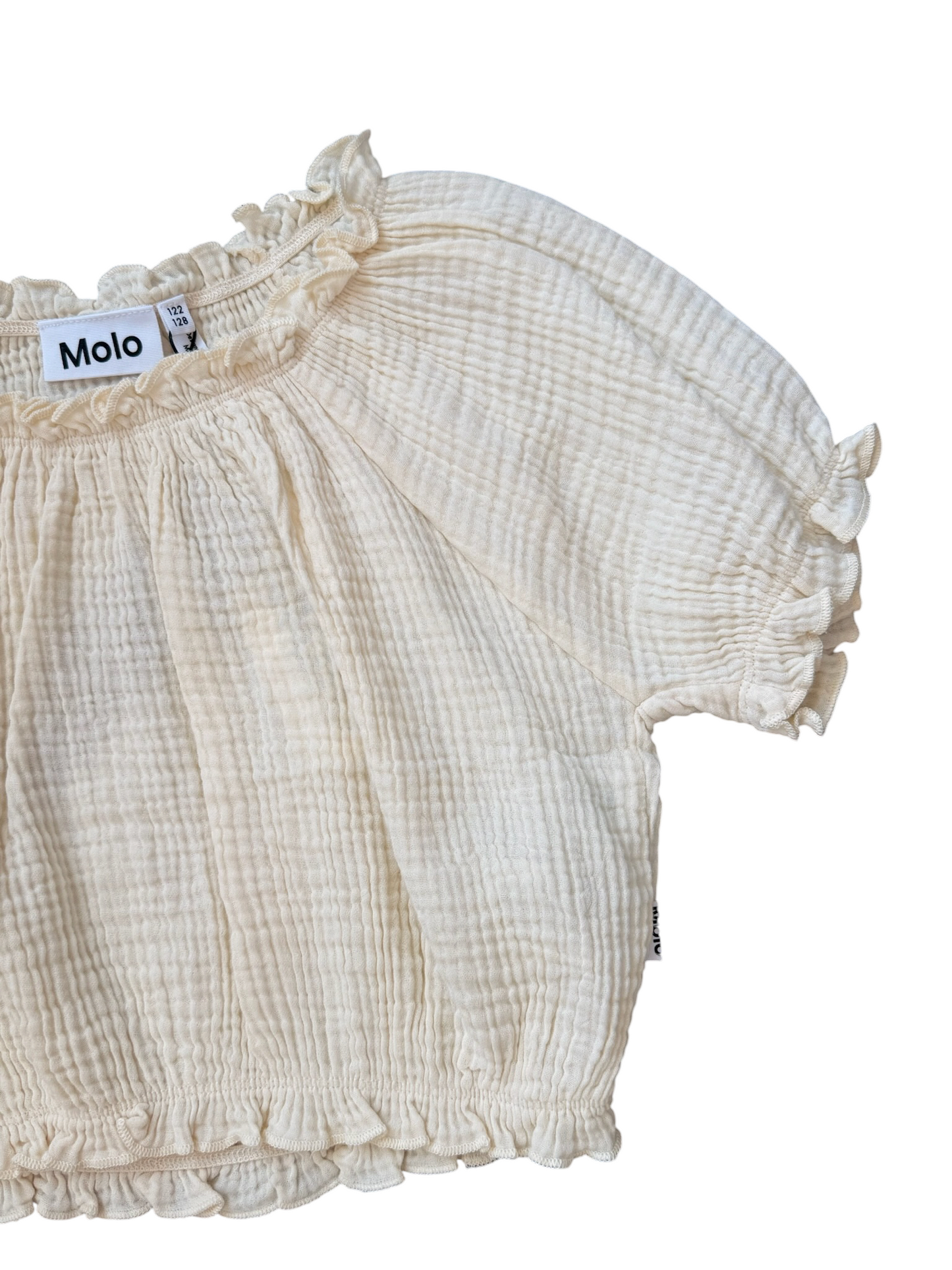 Rafaela Gauze Crop Top - Pearled Ivory