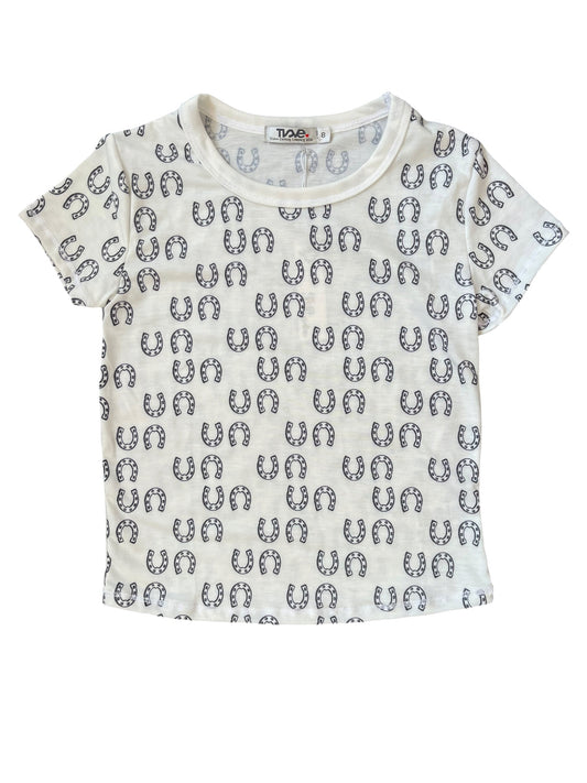 Lucky Horseshoe Tee - White