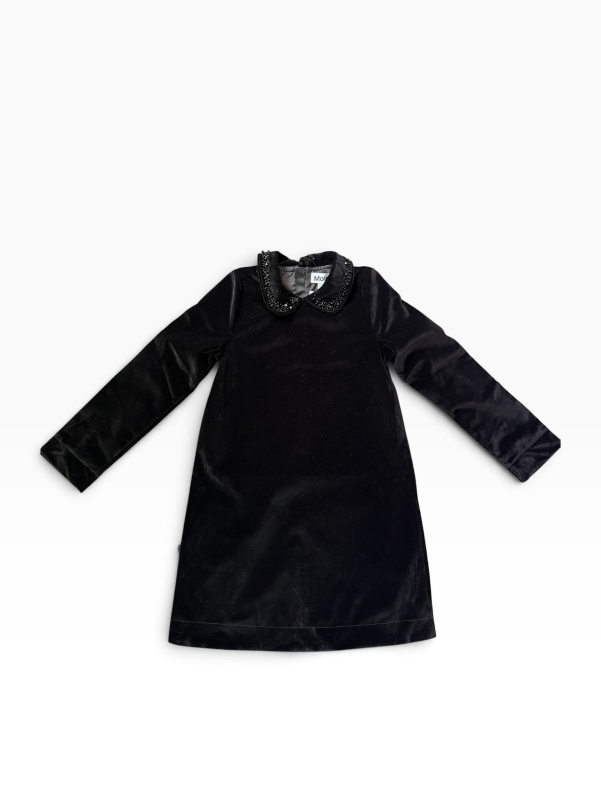Molo Carli Velvet Dress w/Embellished Collar