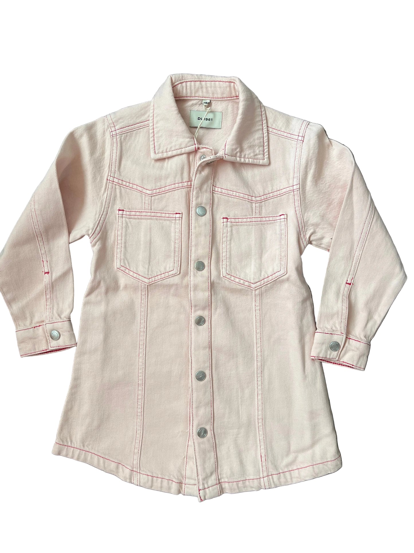 Simona Denim Dress - Pink
