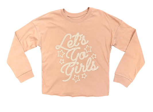 Oversized Long Sleeve “Let’s Go Girls” - Rose