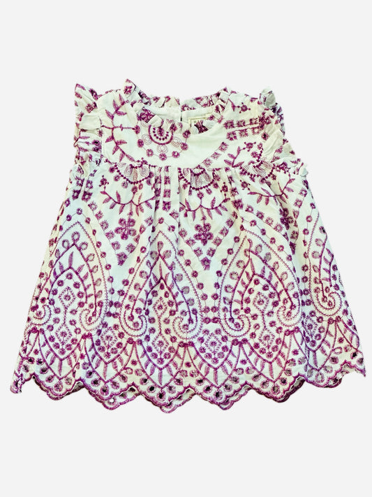 Eleanor Embroidered Top - Purple