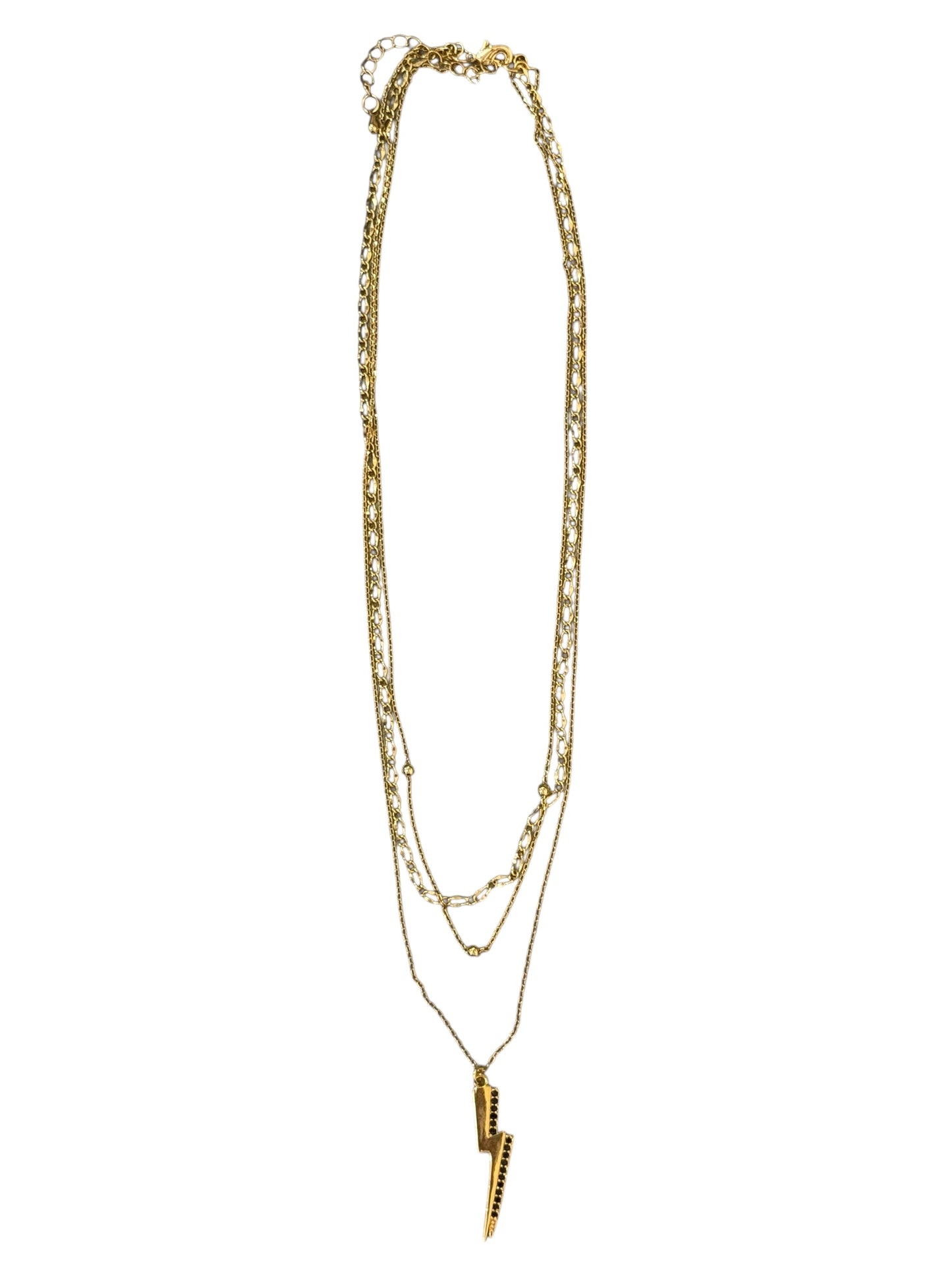 Triple Layer Lightening Bolt Necklace