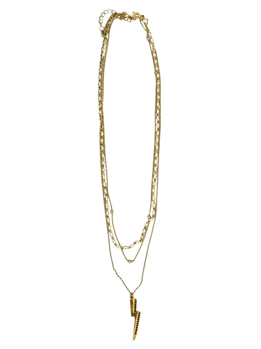 Triple Layer Lightening Bolt Necklace