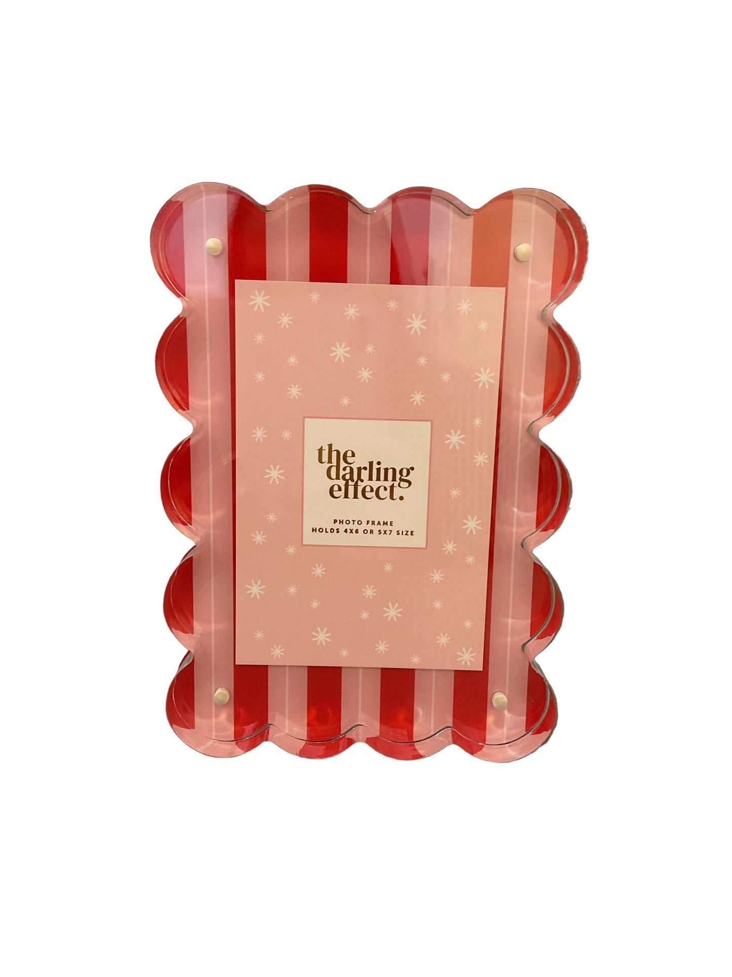 Rectangle Scalloped Acrylic Frame - Peppermint Stripes