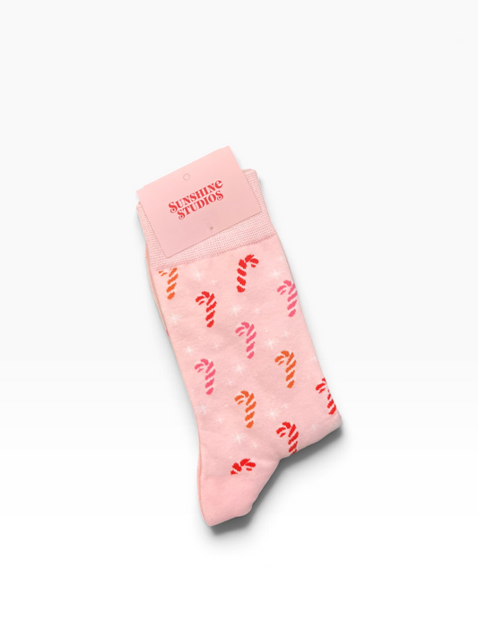 Candy Cane Crew Socks