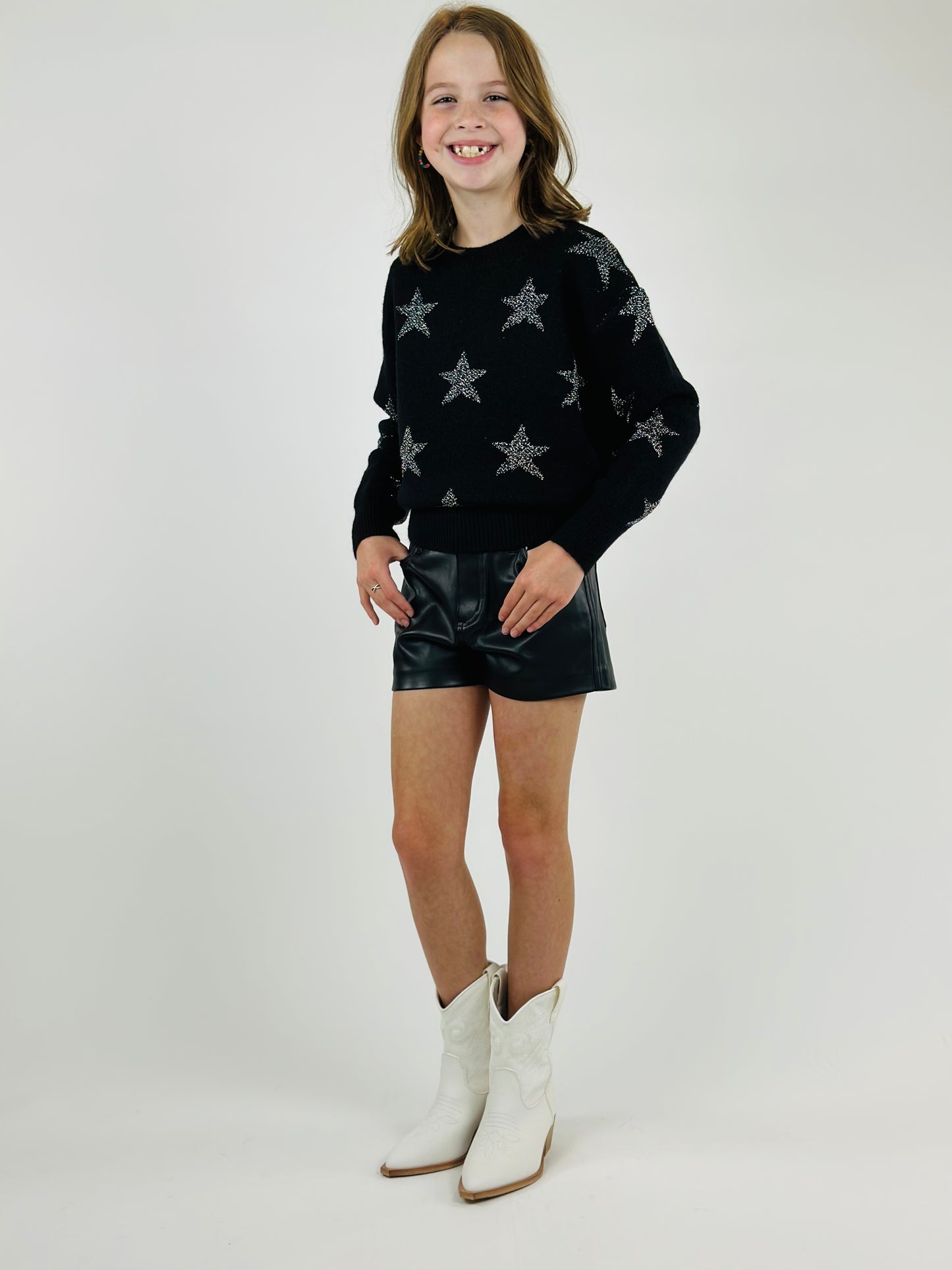 All Over Star Sweater - Silver