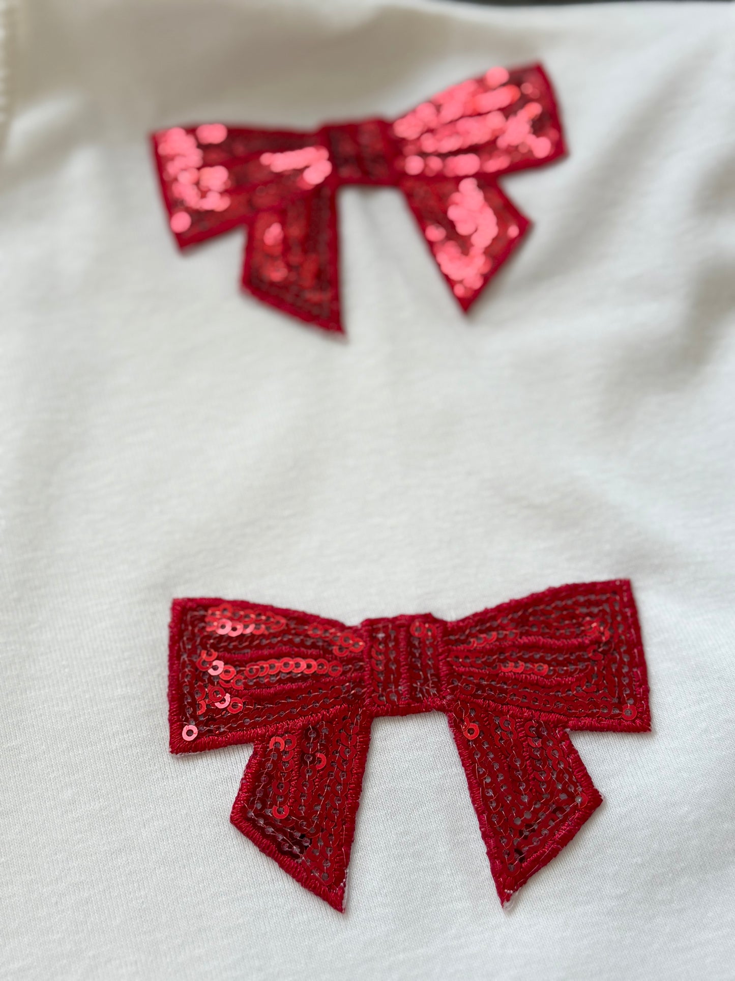 Spirit Tee w/ Red Sequin Bows
