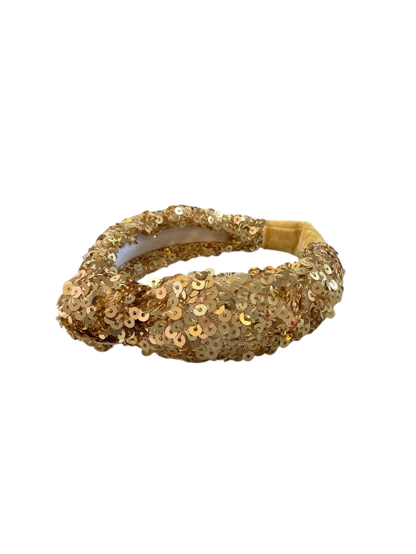 Sparkly Sequin Knot Headband - Gold