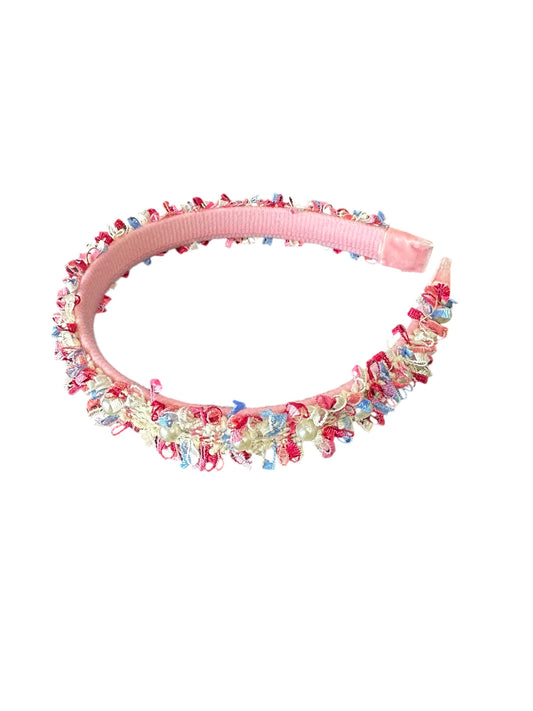Confetti Pearl Headband - Dark Pink