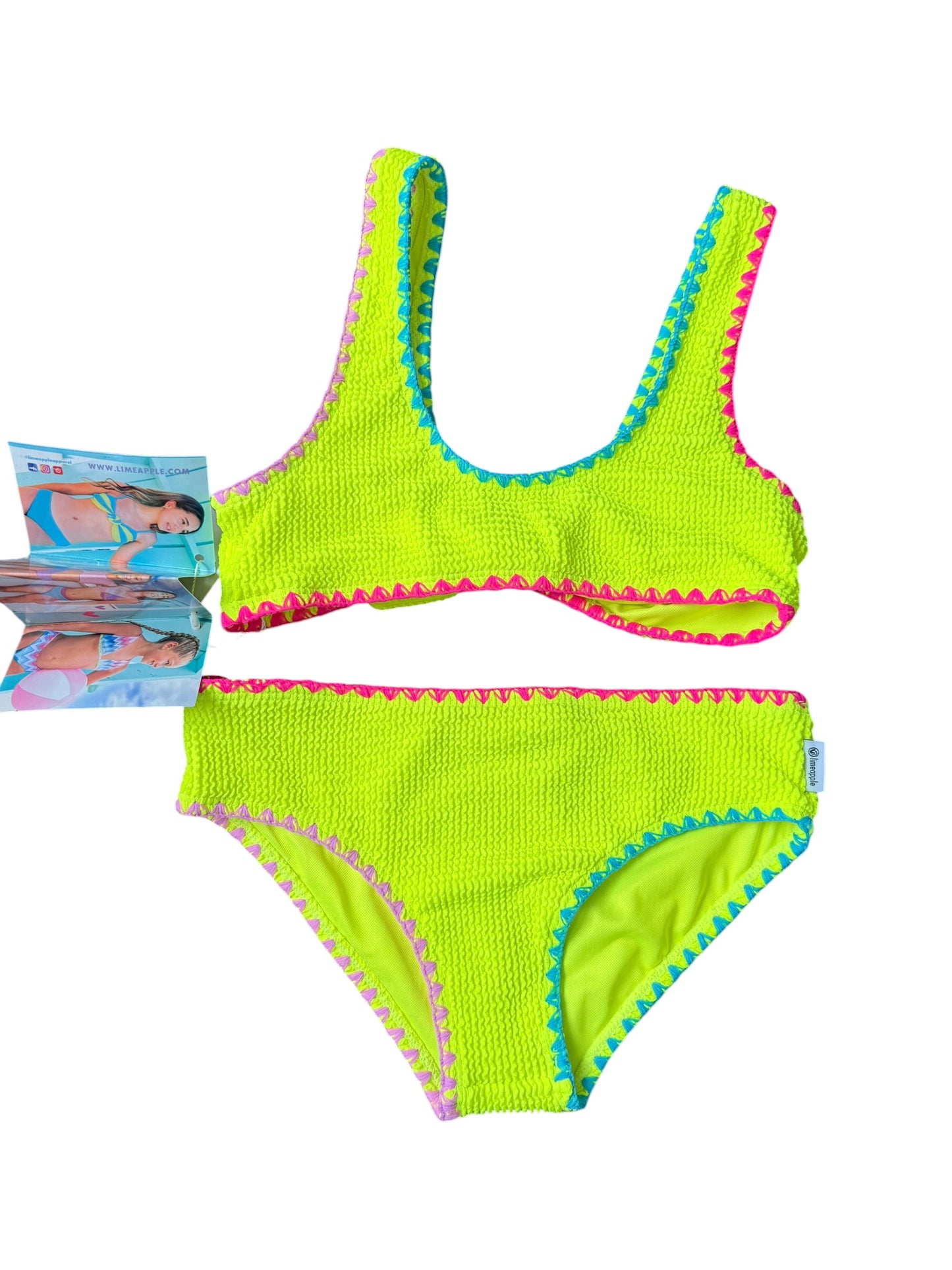 Izy Tie Bikini with Embroidered Trim