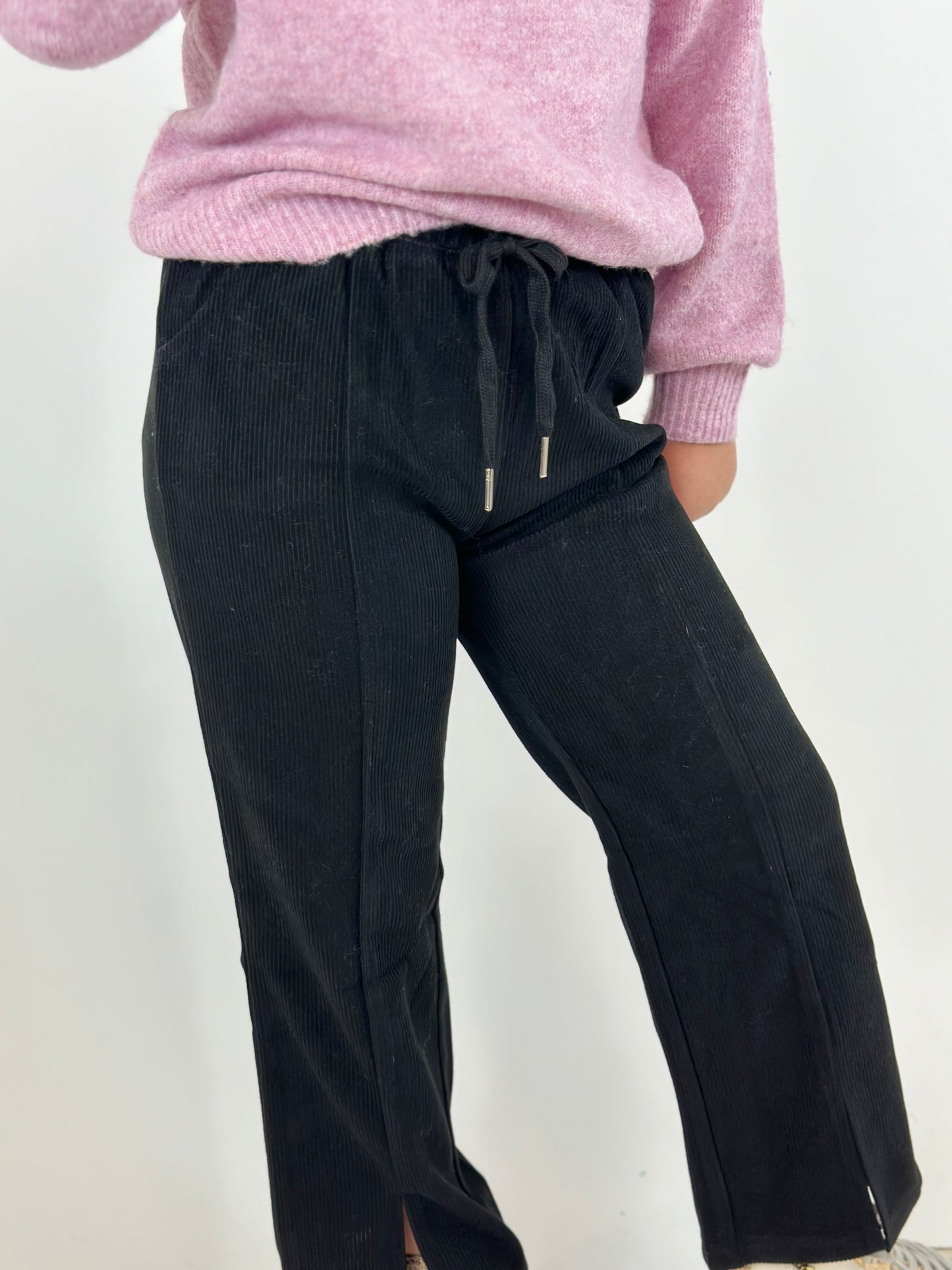 Rib Knit Pant with Open Ankle