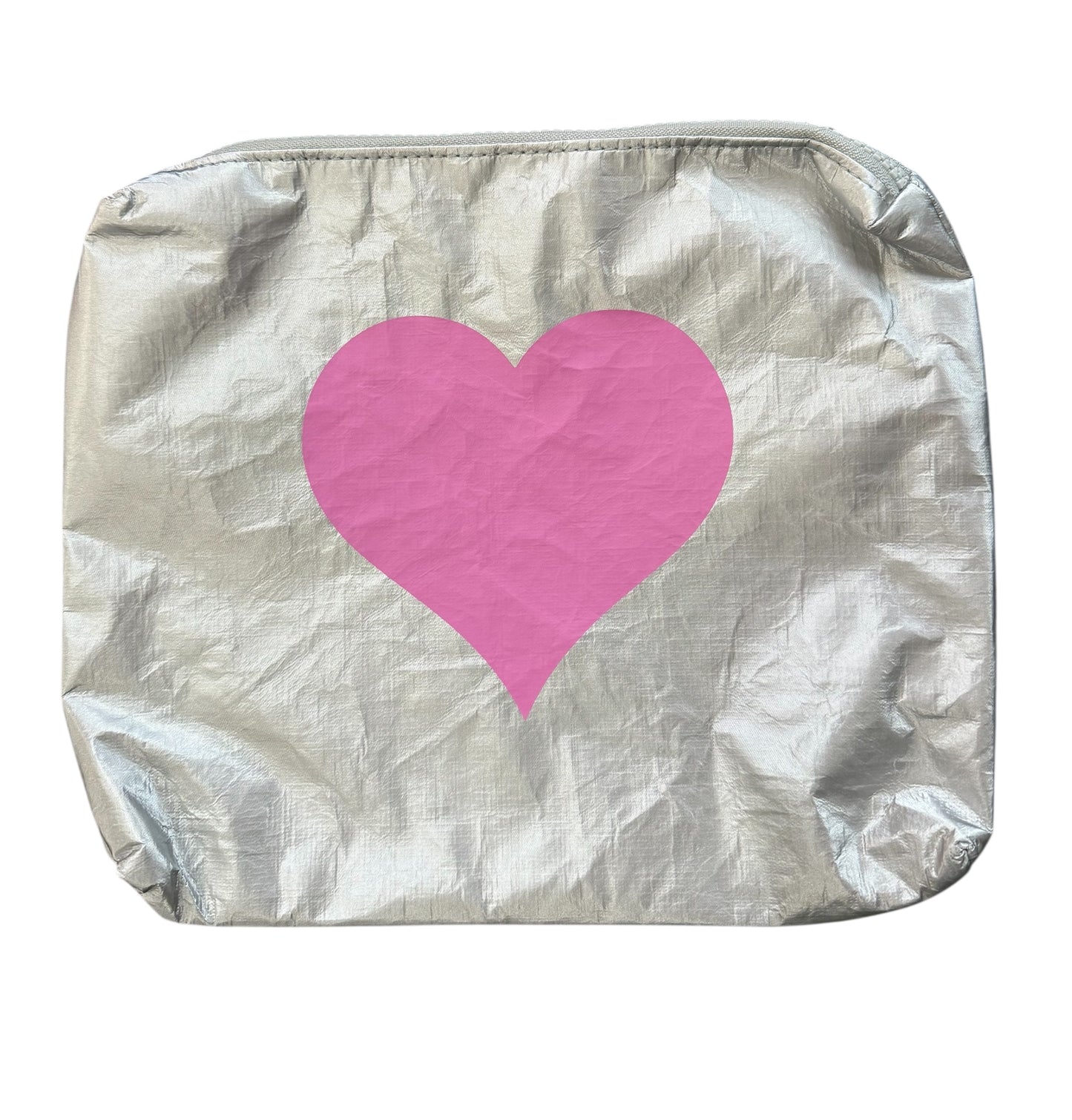 Malibu Sugar Pouch - Silver w/Pink Heart